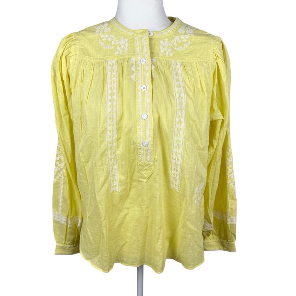 Zadig & Voltaire Tigy Kozak Cotton Embroidered Long Sleeve Top Small